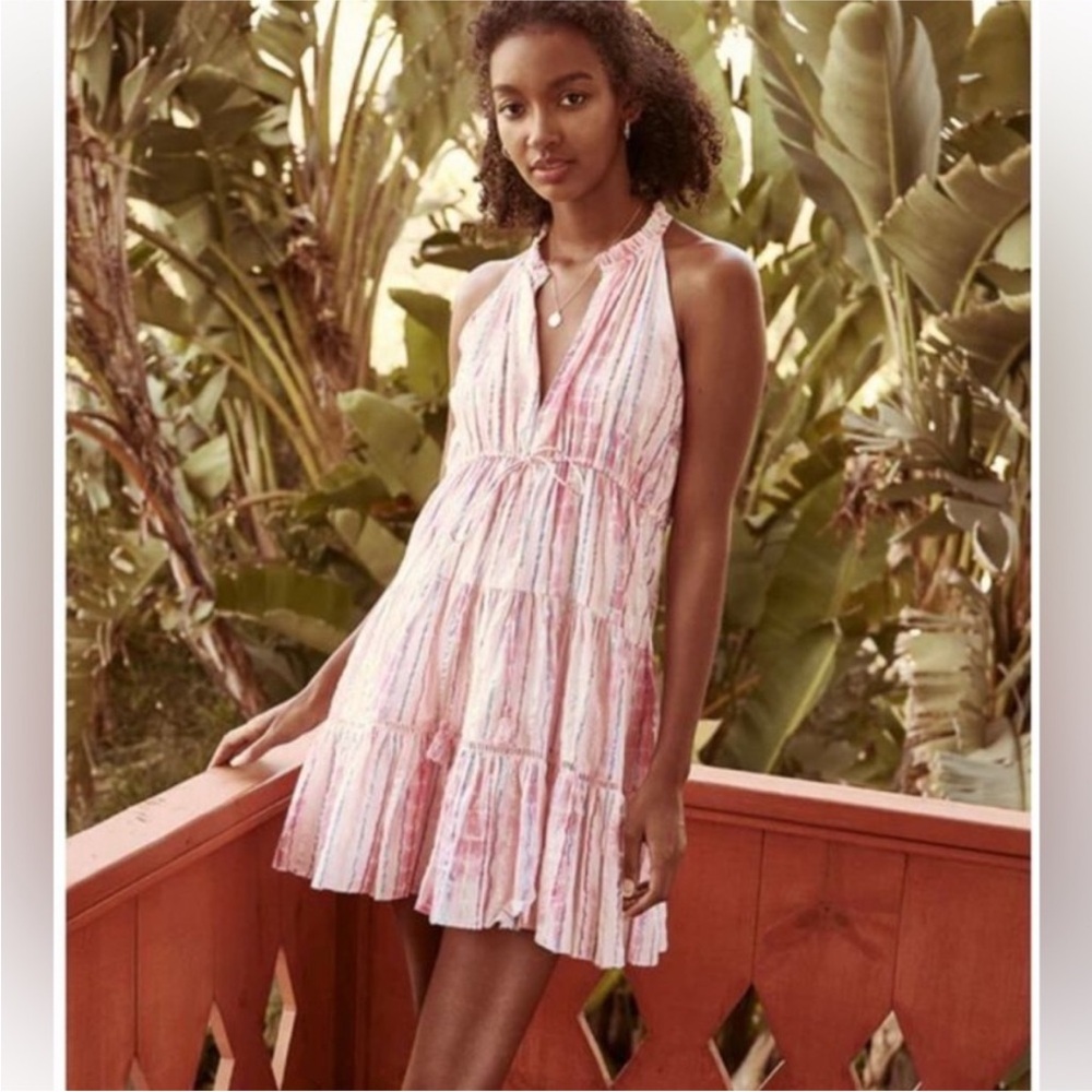 SAYLOR Pink and White Striped Mini Dress